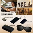 thumbnail image 2 of KANASTAL Polarized Sunglasses for Women Big Round Ultra Lightweight Black Sun Glasses with UV400 Protection for Driving Shopping Summer Beach Holidays Outdoors, 2 of 6