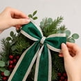 thumbnail image 5 of VAIFTILNO Christmas Velvet Wired Ribbon, 4" Embossed Merry Christmas Border Fabric Ribbon for Tree, Wreath, Gift Wrapping, Home Decor (More Colors), 5 of 7