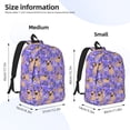 thumbnail image 2 of Disketp Pugs and Flowers print Canvas Backpack Lightweight Travel Daypack Student Rucksack Laptop Backpack-, 2 of 5