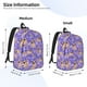 thumbnail image 2 of Disketp Pugs and Flowers print Canvas Backpack Lightweight Travel Daypack Student Rucksack Laptop Backpack-, 2 of 5