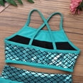 thumbnail image 6 of Miaeowve Kids Girls Tankinis 2Pcs Sports Dance Outfit Summer Mermaid Scales Sleeveless Crop Tops and Shorts Set A Lake Blue 12, 6 of 7