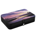 thumbnail image 3 of Leather Jewelry Box Rectangular 8.27x5.5x1.78In Travel Jewelry Storage Earrings Necklace Bracelet Watch Brooch Storage Beautiful Sky, 3 of 8