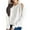 White, variant on Pullover Sweatshirts for Women Trendy Fall Winter Relaxed Fit Crew Neck Long-sleeved Bubble Cold Shoulder Zipper Solid Color Leisure Polyester Tops Top(Grey,M)