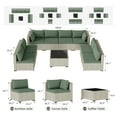 thumbnail image 6 of MRUAKA Outdoor Patio Furniture Set, 9-Piece Modular Sectional Sofa,PE Wicker Outdoor Conversation Set for Patio, Garden, Backyard,Green, 6 of 6