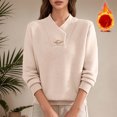 thumbnail image 2 of Solid Color Sweater Base Layer Autumn And Winter Stylish Lined Thick Warm Knitted Top, 2 of 4