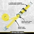 thumbnail image 4 of 2 in. x 27 ft. Yellow Commercial RatchetX Tie Down Strap w/ Flat Hooks with 3,333 lb. Safe Work Load - 1 pack, 4 of 5