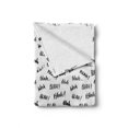 thumbnail image 2 of Funny Words Soft Flannel Fleece Blanket, Blah Blah Words in Hand Written Style Nonsense Expression Discussion Theme, Cozy Plush for Indoor and Outdoor Use, 50" x 60", Black and White, by Ambesonne, 2 of 6