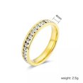 thumbnail image 5 of EOEMY 4mm Silver/Gold/Black Titanium Steel Cz Engagement Bands Women'S Rings Size 5-10, 5 of 9