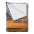 thumbnail image 2 of Sunflower Soft Flannel Fleece Throw Blanket, Summer Nature Panorama of Field of Blooming Flowers at Cloudy Sunset Photo, Cozy Plush for Indoor and Outdoor Use, 50" x 60", Multicolor, by Ambesonne, 2 of 5