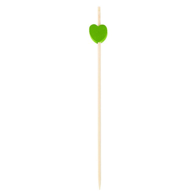 100 Uds. Palillos de postre desechables con patrón de corazón, aperitivos de barbacoa de bambú, selecciones de Buffet para interior