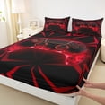 thumbnail image 3 of jejeloiu Red Game Console Queen Sheet Sets,Kids Gamepad Controller Flat Sheet,3D Video Games Queen Fitted Sheet For Teens,Luxury Bedroom Decor,4pcs, 3 of 7