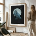 thumbnail image 3 of Blue Crow (dark) - Illustration Gothic Bird Mystical Moody Surrealism Unframed Wall Art Print 32 x 48 inches, 3 of 16