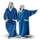 thumbnail image 2 of Manta de franela súper larga con mangas para parejas, bata acogedora, cálida para el hogar, sudaderas con capucha de invierno, manta de TV de lana, regalo de gran tamaño, 2 of 4