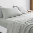 thumbnail image 2 of Organictune 1800 Super Soft and Cozy 100% Microfiber Bed Sheet Set, Hotel Luxury Wrinkle, Fade, Stain Resistant Fitted Sheet Set with Deep Pocket, Light Gray, Full, 4 Piece, 2 of 5