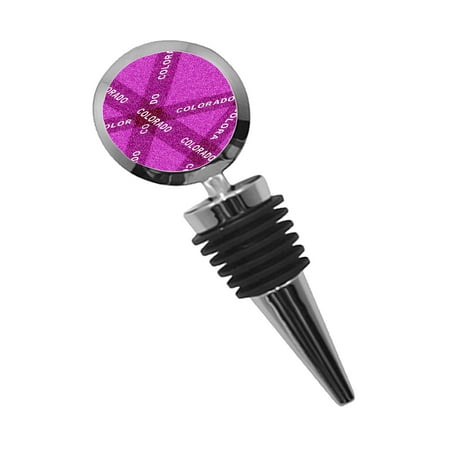 

KuzmarK Round Wine Bottle Stopper - Colorado Pink Pride