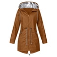 thumbnail image 5 of Yinguo Women's Breathable Plus Size Raincoat Rain Jacket Outdoor Windbreaker Transition Jacket Lightweight Hoodie Jacket, with Drawstring And Pocket For Spring Autumn Hiking, 5 of 6
