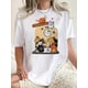 thumbnail image 1 of Camiseta básica de verano para mujer1pc WhimsyCat Women'S Casual Crew Neck T-Shirt, Cute Animal Print Polyester Knit Fabric, Medium Stretch Comfort Fit for All SeasonsFather's Day, Mother's Day, New, 1 of 6