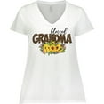 thumbnail image 3 of Inktastic Blessed Grandma Sunflowers and Leopard Print Women's Plus Size V-Neck T-Shirt, 3 of 5