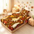 thumbnail image 4 of Homewish Kawaii Rabbit Animals Twin Sheets,Rustic Plant Mushrooms Bedding,Brown,3pcs,1 Flat Sheet,1 Fitted Sheet and 1 Pillowcase, 4 of 6
