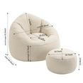 thumbnail image 6 of PORKISS Oversized Bean Bag Chair with Ottoman, Memory Foam Super Soft Lazy Couch for Adults Teens Kids, Microfiber Beige, 6 of 9
