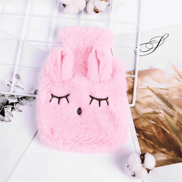 Winter Hot Water Bottle PVCPlush Shoulder Hand Warmer Heat Pack Reusable Heating Bag Household Thermal Sack AccessoriesB