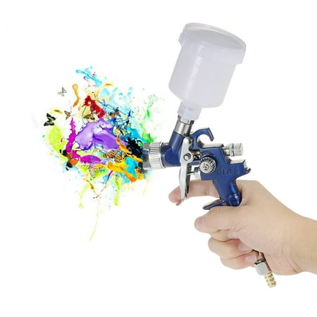 KKmoon 1.0mm Mini HVLP Air Spray Gun Airbrush Kit Touch Up Paint Sprayer Gravity Feed Air Brush Set Auto Car Painting for Spot (Best Airbrush Kit For Cars)
