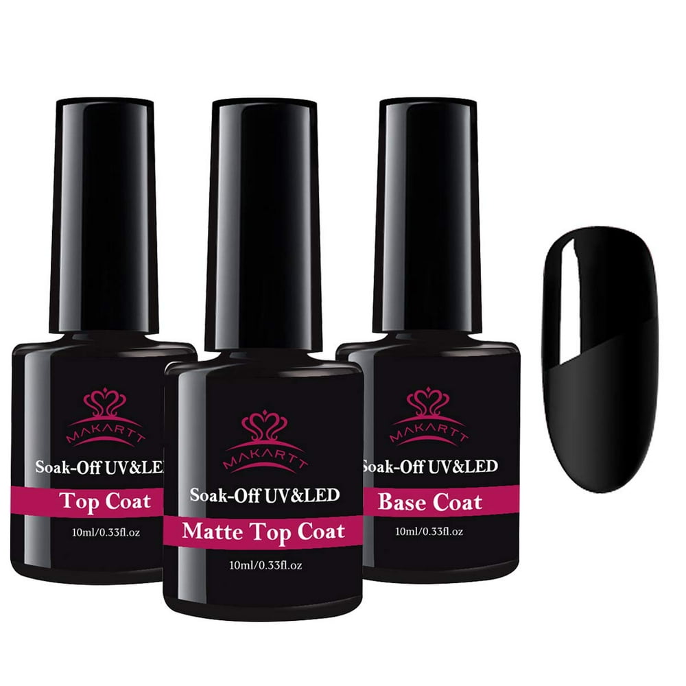 Makartt Matte Top Coat and High Gloss Top Gel Coat Base Coat Set No