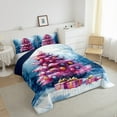 thumbnail image 3 of Manfei Christmas Tree Full Size Comforter Sets,Happy New Year Bedding Comforter Set,Purple Blue White Bedding Sets For Girls Teens,Ultra Soft Home Decor Reversible,3-Piece, 3 of 8