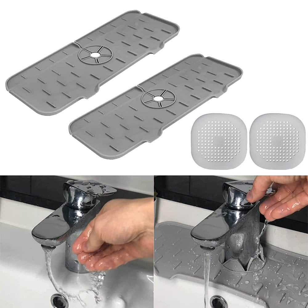 Kitchen Faucet Sink Splash Guard,Silicone Faucet Splash Water Catcher