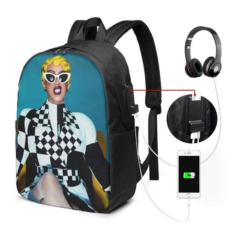 Cardi B Backpack for Men Women Teen Water Resistant Casual Daypack Fits Laptop with USB Charging Port 17 in Bookbag for Travel School Hiking Gift Walmart