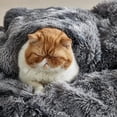 thumbnail image 5 of Qucyy Bed Inch Soft Faux Fur Throw Blanket Grey, 5 of 5