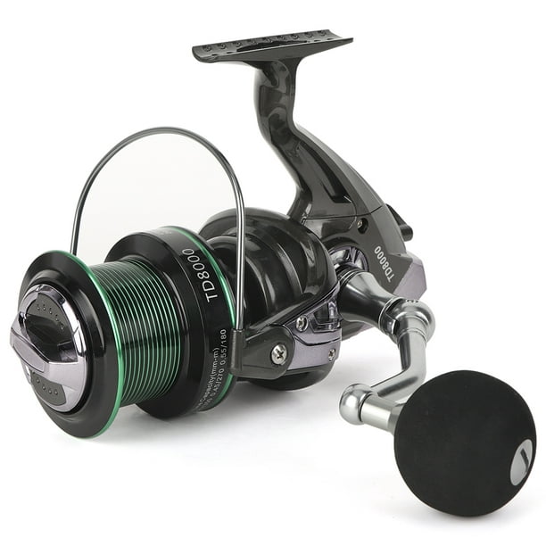 Long Shot Fishing Reel, Metal Convenient Operation Professional Abrasion  Resistant Fishing Reel For Outdoors Green TD8000 