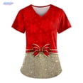 thumbnail image 1 of Blusas de Navidad para mujer, con bolsillos, de manga corta, con cuello en V, estampadas, para lactancia, tallas grandes, S-5XL, para verano, 1 of 5
