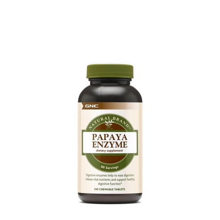 GNC Natural Brand Papaya Enzyme, 240 Tablets, Supports Healthy Digestive Function