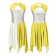 thumbnail image 3 of Vestido de baile lírico de alabanza de Ballet para niñas, sin mangas, con lentejuelas huecas, dobladillo asimétrico, ropa de baile en contraste, vestido de coro moderno, 3 of 5