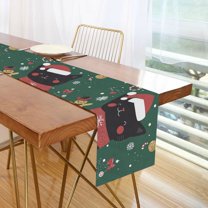 Yayeee Table Runner 90 inches Long Home Kitchen Dinning Party Decoration, Christmas Cat