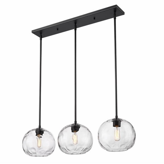 3 Light Linear Chandelier in Coastal Style-9.5 inches Tall and 10 inches Wide Bailey Street Home 372-Bel-5100257