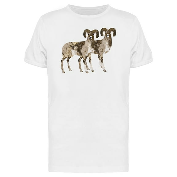 Two Bighorns Watercolor Tee Men's -Image by Shutterstock
