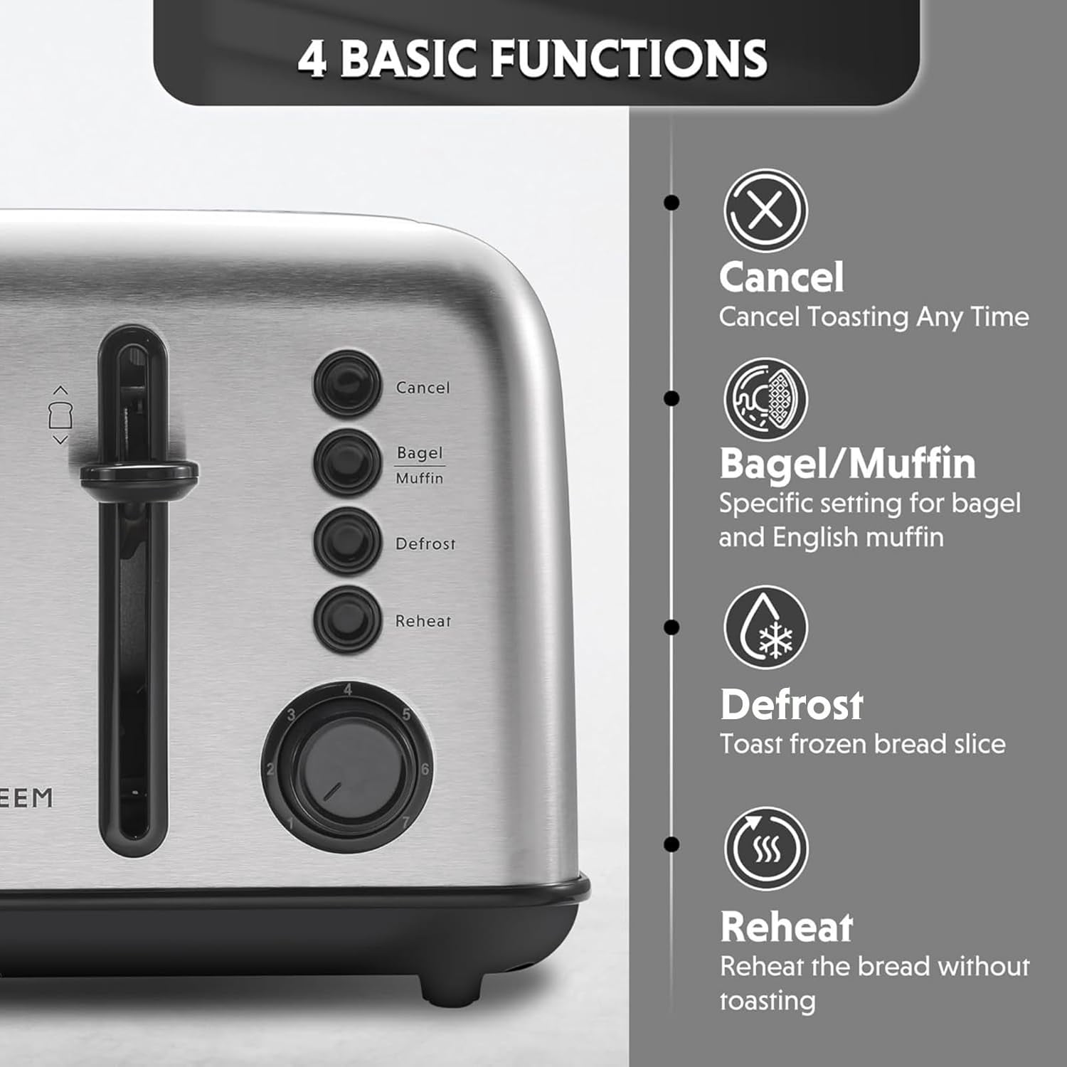 DT620 2-Slice Toaster, Extra Wide Slots, Retro Stainless Steel with High Lift Lever, Bagel and Muffin Function, Removal Crumb Tray, 7-Shade Settings,Arctic White
