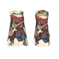 thumbnail image 7 of Naloa Samurai Frog Guitar Print Women's Summer Spring Casual Beach Sundress,Vacation Sleeveless Tank Crewneck Loose Dresses, 7 of 7