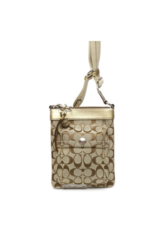 Pre-Owned Coach Swing Bag Signature Leather Shoulder Bag, 7082, Brown and Gold (Good)