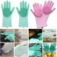thumbnail image 6 of Magic Silicone Cleaning Gloves, Dishwashing Gloves, Silicone Reusable Cleaning Brush Heat Resistant Scrubber Gloves for Housework, Kitchen Clean, Bathroom, Car Washing Pet Hair Care(1 Pair Green), 6 of 12