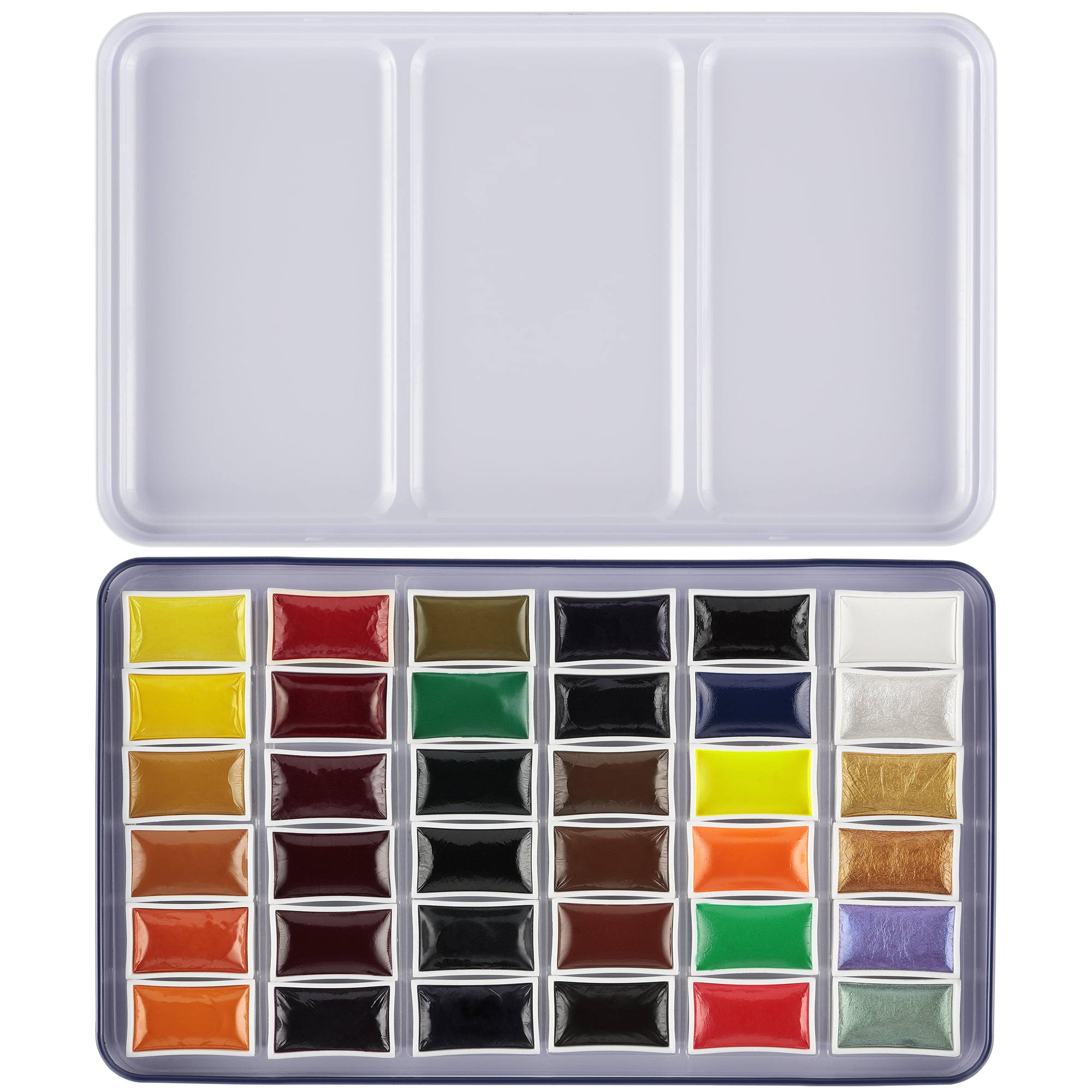 SoHo Urban Artist E-Z Lift Artist Watercolors Pan Set Of 36 - Professional Watercolor Pan with Rich & Brilliant Colors for Painters, Artists, Canvas, & More!