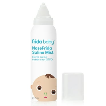 Frida Baby NoseFrida Saline Nasal Spray with Sinus Rinse Solution for Kids Decongestion and Cold Relief, Medicine Alternative, 3.4 fl oz