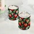 thumbnail image 2 of Yayeee 4 Pack Qtip Holder Bathroom Cotton Swab Canister with Lid Clear Dispenser Set, Red Apple Pattern, 2 of 6