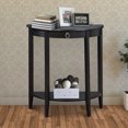 Saltoro Sherpi Half Moon Wooden Console Table, Black, with Drawer ...