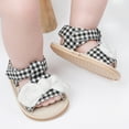 thumbnail image 4 of Aayomet Girls Open Toe Bowknot Shoes First Walkers Shoes Summer Toddler Flat Sandals Girls Sandals Size 3,Black 6, 4 of 5