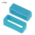 thumbnail image 3 of Unique Bargains Watch Band Strap Loops Silicone for 19mm Width Watch Band, Turquoise Blue 4 Pack, 3 of 5