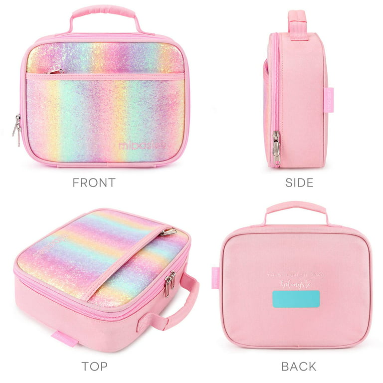 mibasies Kids Insulated Lunch Box for Girls Rainbow Bag