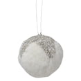 thumbnail image 4 of Northlight Faux Fur and Sequine Christmas Ball Ornament - White - 4.25", 4 of 5